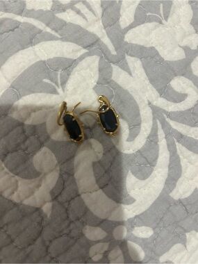 Kendra Scott Gold-Tone Black Stone Drop Earrings